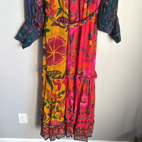 NEW FARM RIO Mixed Prints Button Down Maxi Dress In Mix Print Large - Picture 11 of 16